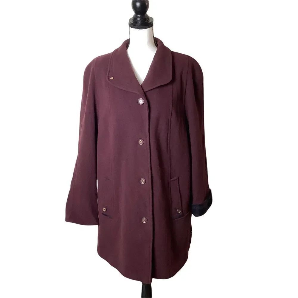 Vintage Burgundy Pea Coat
